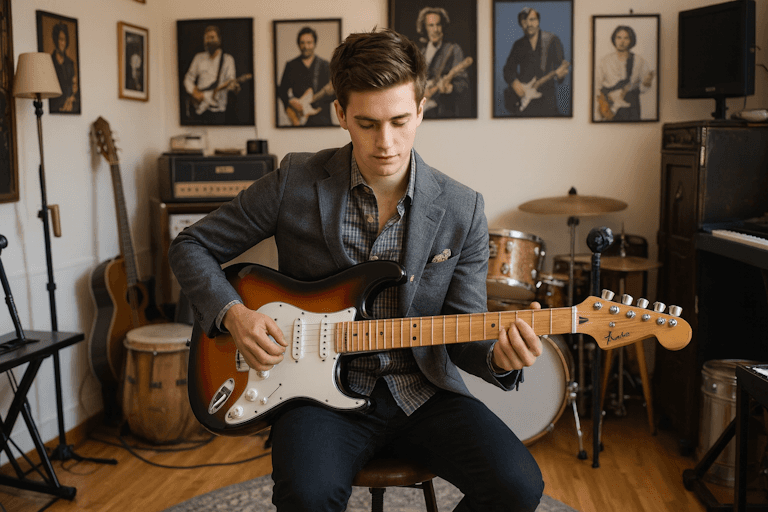 John-Paul playing Fender Stratocaster